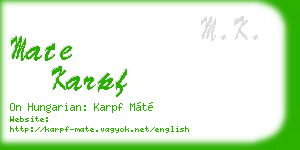 mate karpf business card